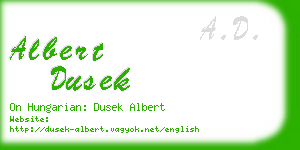 albert dusek business card